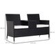 image 10 of Outsunny Rattan Chair Garden Furniture Patio Love Seat Table Grey | Grey