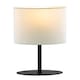image 1 of Modern Designer Oval Table Lamp in Matte Black with Off-White Fabric Shade | Black