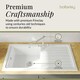 image 6 of Single Bowl Fireclay Inset Kitchen Sink & Drainer, Classic Tap & Wastes, 1010mm
