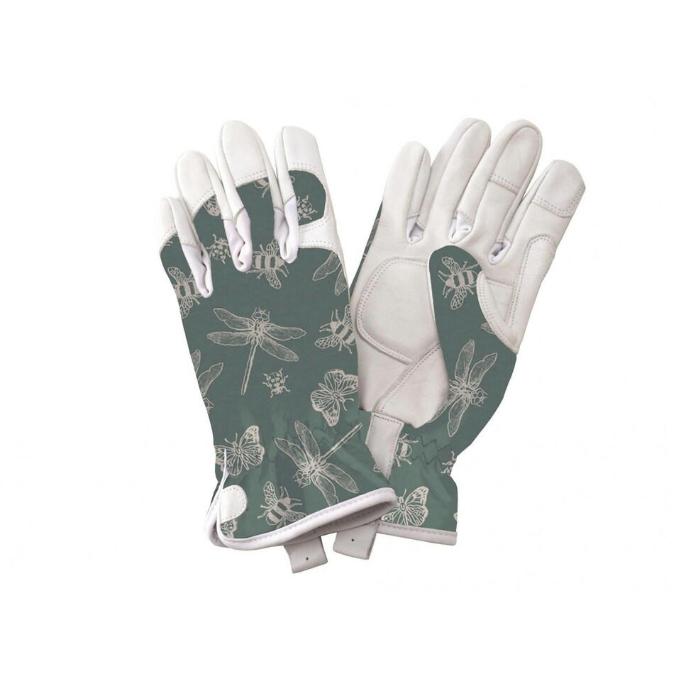 Kent & Stowe Premium Leather Gloves - Multi Colour - Teal Flutter Bugs, Ladies Medium Multi | Teal Flutter Bugs, Ladies Medium