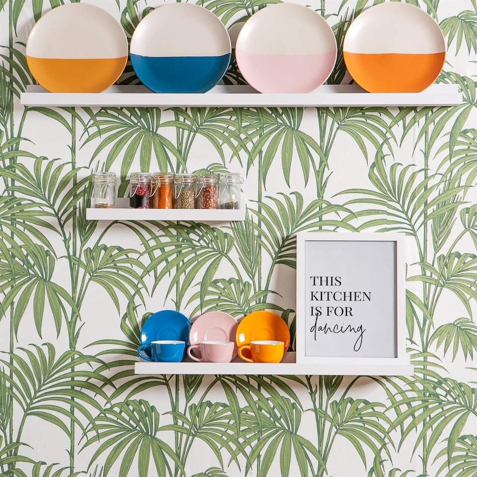 image 1 of Harbour Housewares Floating Picture Ledge Wall Shelf - White - Photo Gallery Bookshelf Wall Shelves Floating Shelves 57cm
