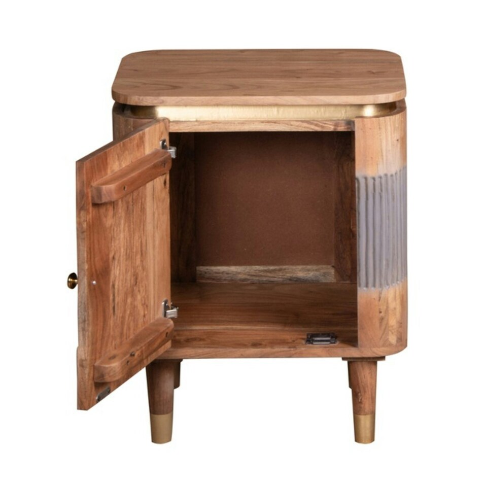 image 1 of Alaina Acacia Wood Bedside Table Brown