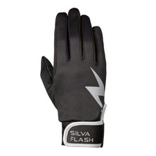 Hy Unisex Adult Silva Flash Riding Gloves - Black/Silver Reflective - M | Black | M