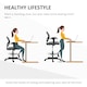 image 4 of Vinsetto Drafting Chair Tall Office Stand Desk Chair with Foot Ring, Arm, Wheel