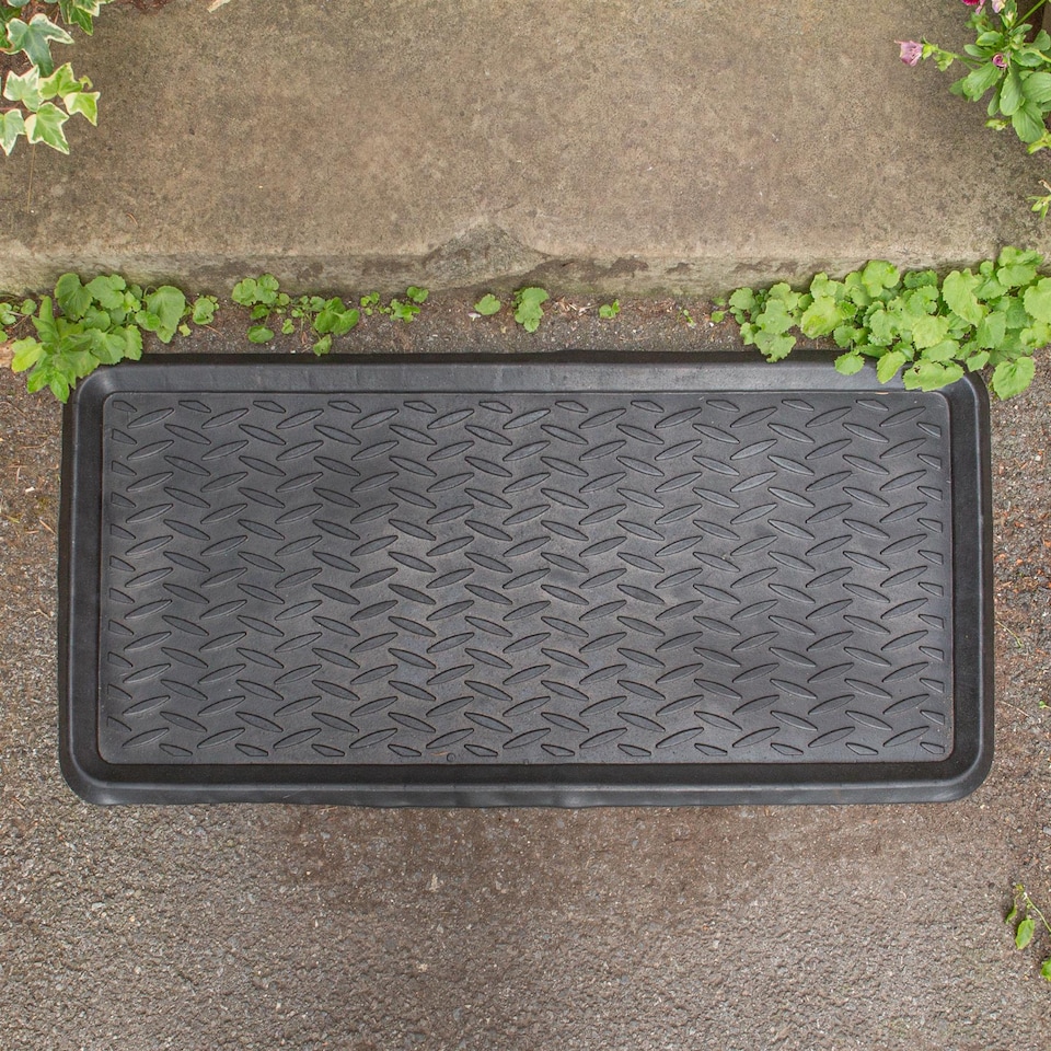 image 1 of Nicola Spring Heavy Duty Rubber Boot Tray - 80 x 40cm - Black | Black | Black