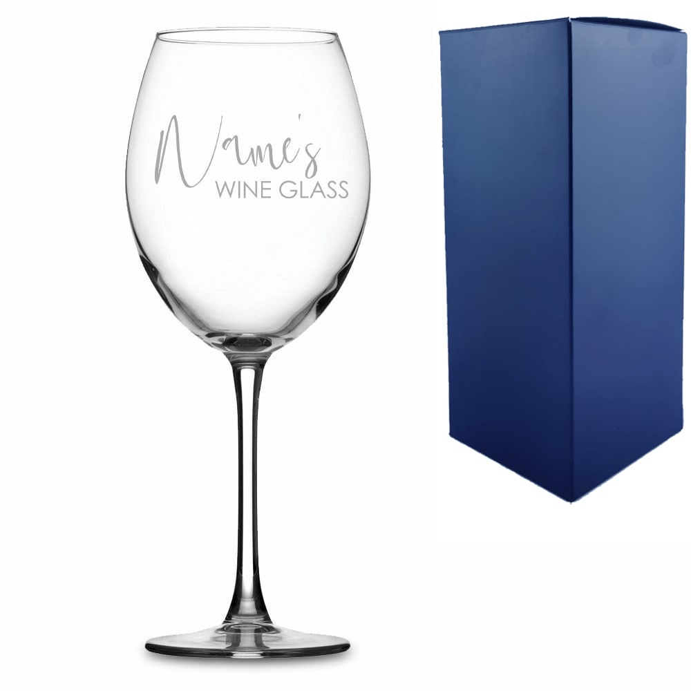 Uniqueful Personalised Enoteca Wine Glass Scripted Names Design in Clear