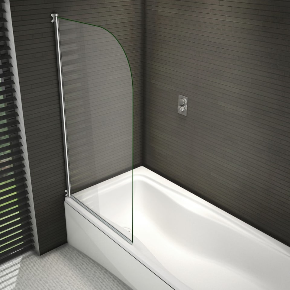 image 1 of 800x1400mm 180 Pivot Chrome Shower Bath Screen Tempered Glass Door Panel