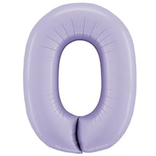 Satin Lilac Number 0 Giant Foil Helium Balloon 102cm / 40 in