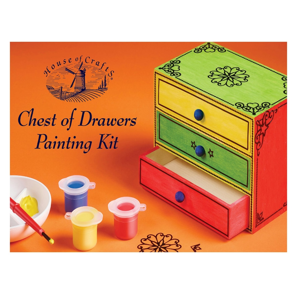 image 1 of House of Crafts Chest of Drawers Painting, Multicoloured, Single Craft Kit