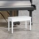 image 2 of HOMCOM Classic Piano Bench Padded Seat Wooden Makeup Stool, White
