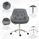 image 5 of Vinsetto Velvet Home Office Chair Desk Chair with Adjustable Height, Dark Grey