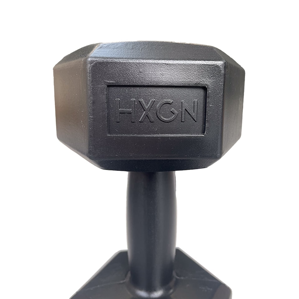 image 1 of HXGN 4kg Hex Vinyl Dumbbells (Pair) - Black | Black | BLACK | 4 kg