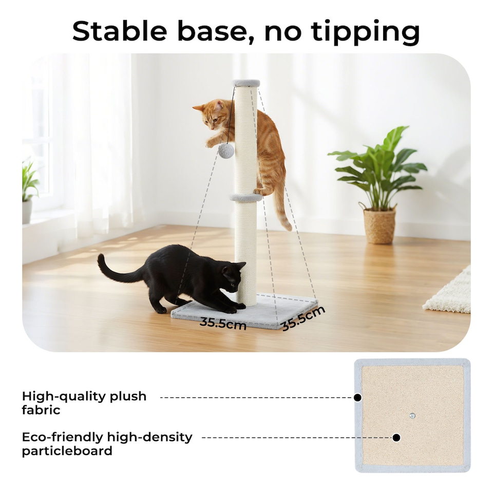 image 1 of Skylos Cat Tree Scratching Post Wooden Furniture Stand with Ball Toy