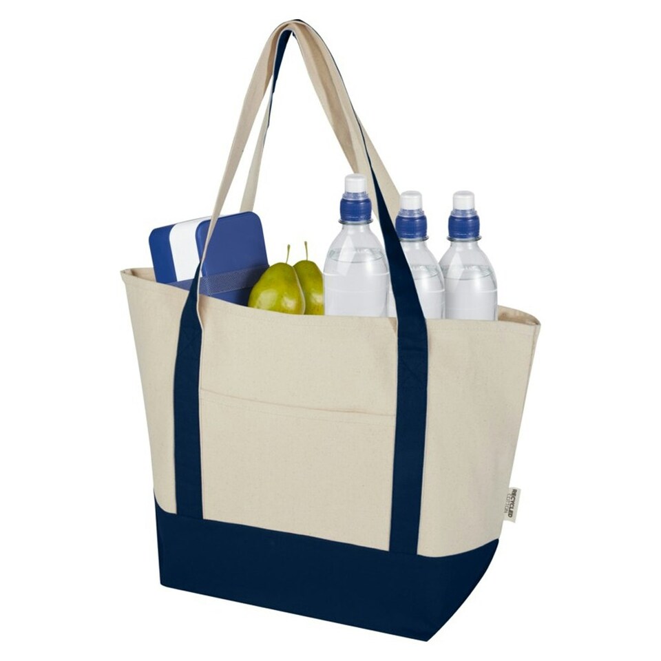 image 1 of Sam Recycled Cotton 15L Tote Bag - Navy/Natural - One Size