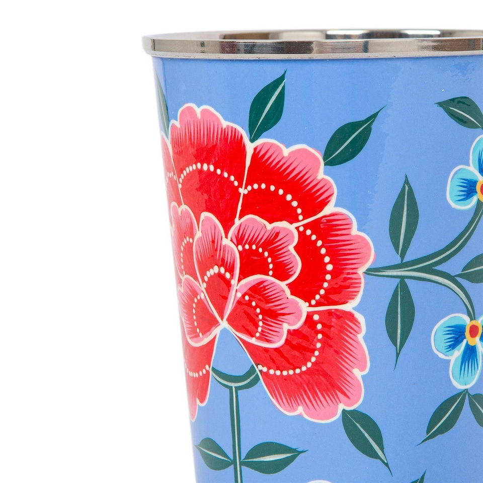 image 1 of BillyCan Hand-Painted Picnic Cups - 300ml - Ocean Peony Blue