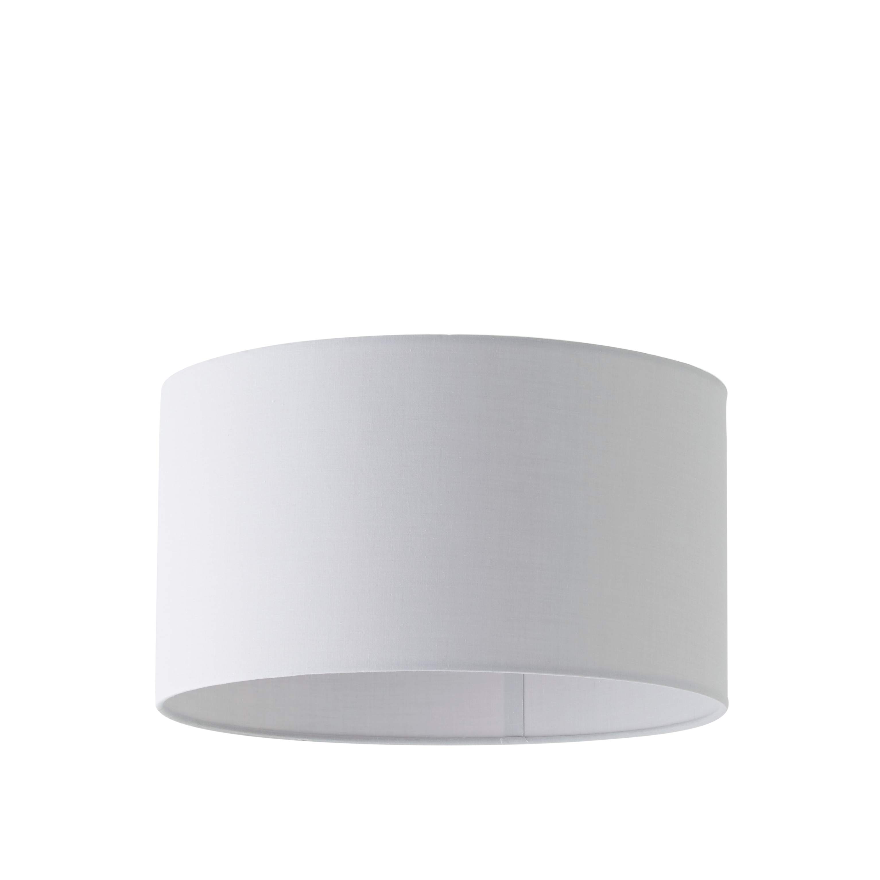 ValueLights Reni Pale Grey Fabric Easy Fit Drum Ceiling Lamp Shade | Size: Medium
