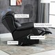 image 5 of HOMCOM Massage Recliner Chair Manual Reclining Chair with Footrest Remote Black