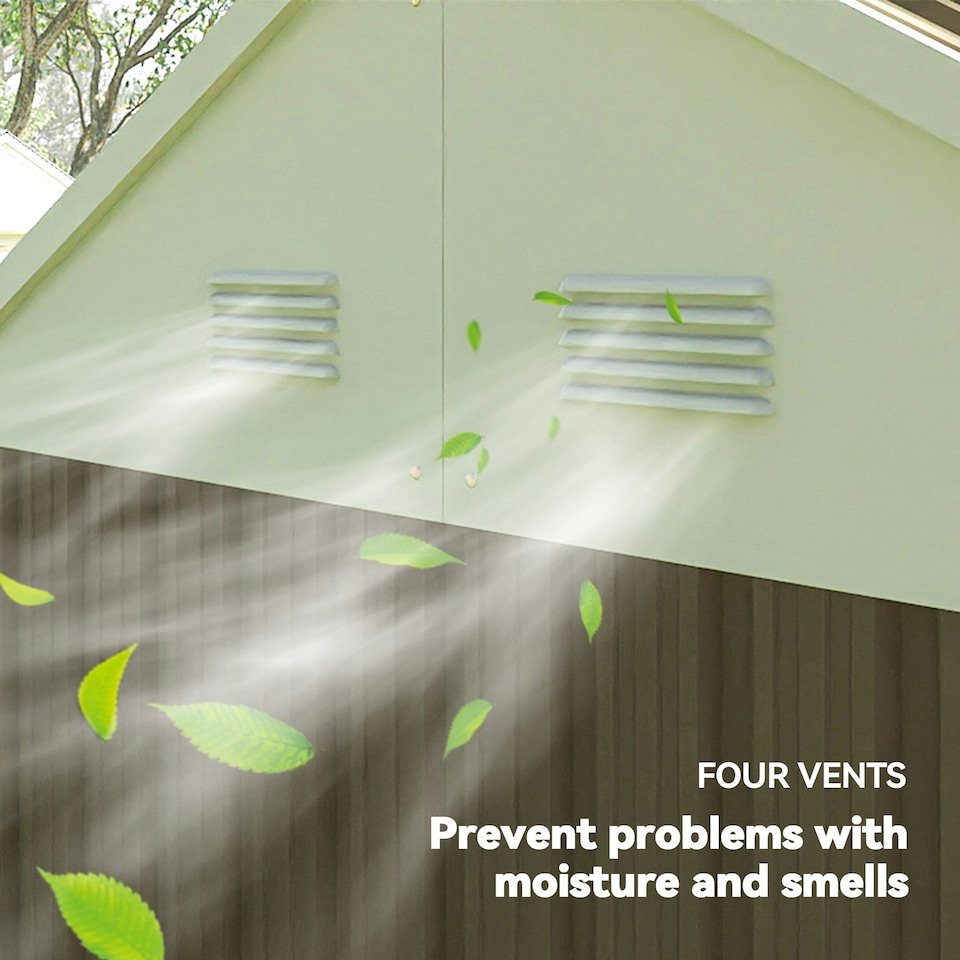 image 1 of Outsunny 8x6ft Metal Garden Shed Outdoor Storage Shed w/ Doors Window, Grey