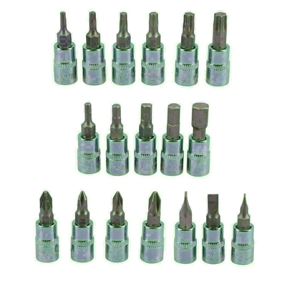 image 1 of 38pc 1/4" Drive Metric Socket Accessory Bit Ratchet Extension 4mm - 14mm TE550