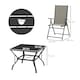 image 5 of Outsunny 5 PCs Garden Dining Set, Folding Chairs and Metal Top Table Brown