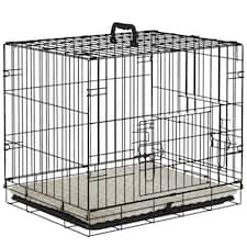 PawHut Dog Crate with Two Doors, Tray, Soft Cushion, for Extra Small Dogs