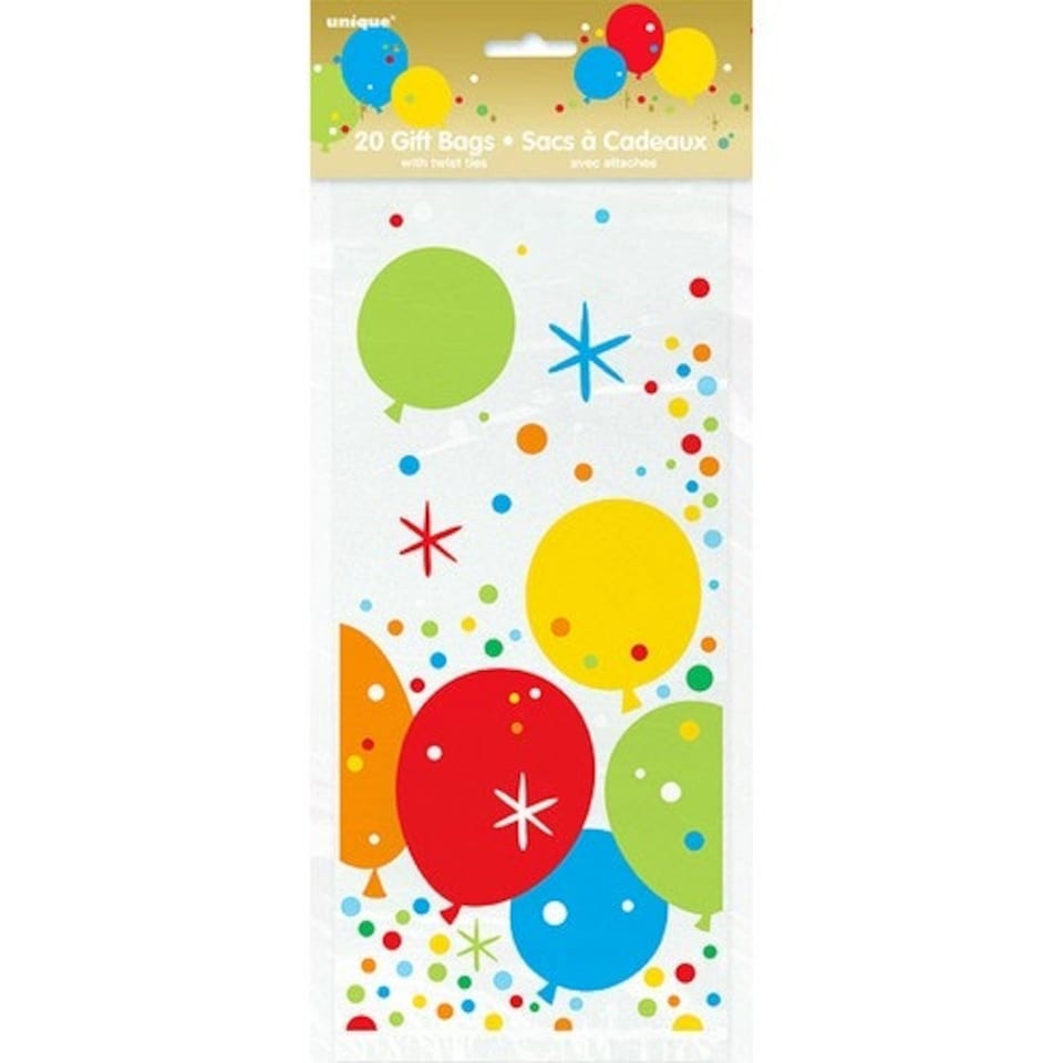 image 1 of Unique Party Glitzy Gold Birthday Cello Bags - Multicolour - One Size