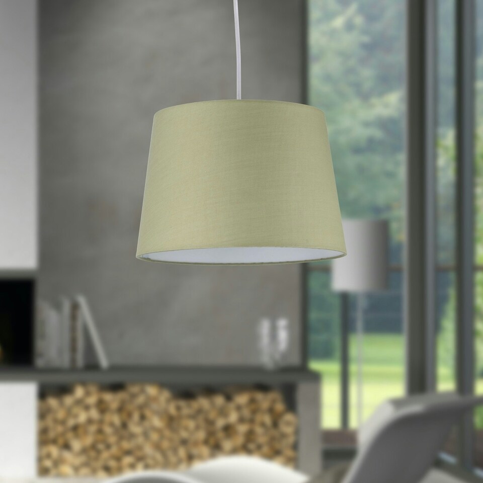 image 1 of Set of 2 Sage Green 28cm Tapered Cylinder Pendant or Lamp Shades Green