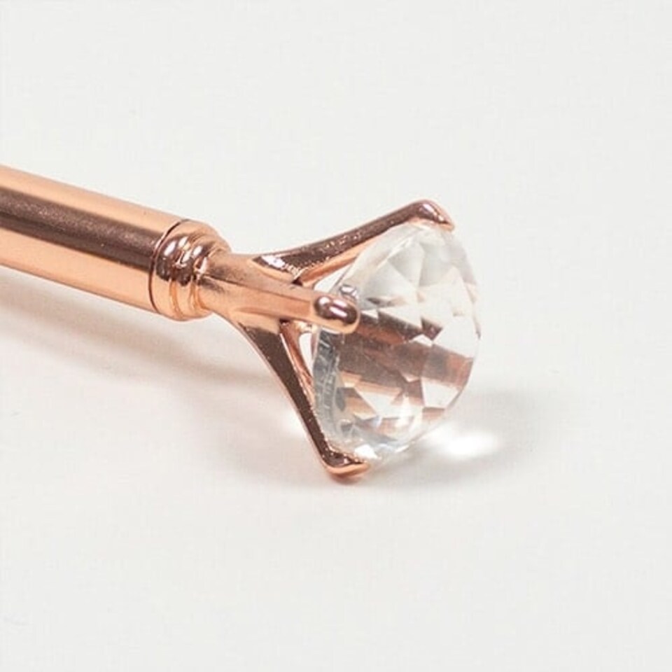 image 1 of Rose Gold Diamond Topper Luxury Metallic Pen