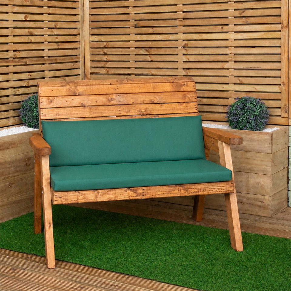 Hand Made Traditional 2 Seater Chunky Rustic Wooden Garden Bench with ...