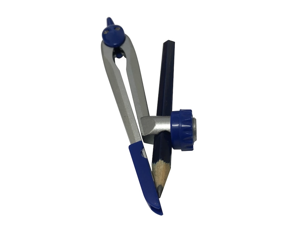 image 1 of Janrax Metal Safety Slide Adjustable Compass with Pencil