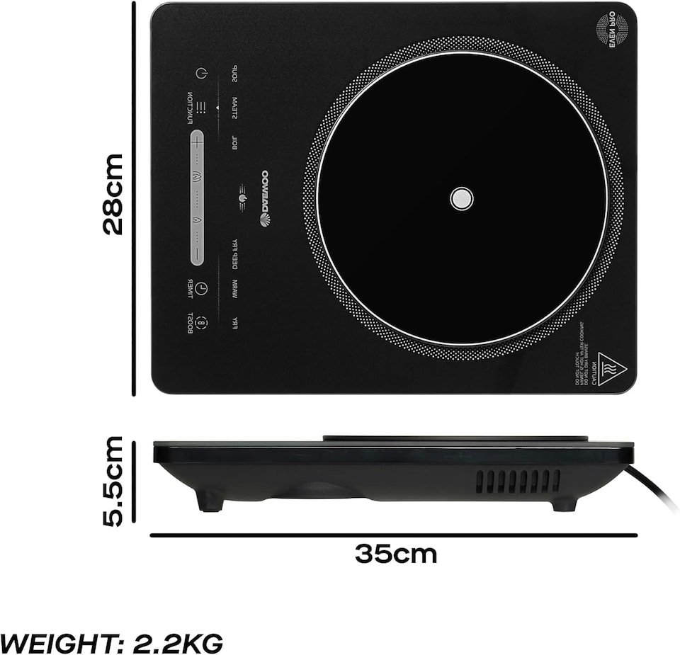 image 1 of Daewoo 2200W Portable Electric Single Induction Hob