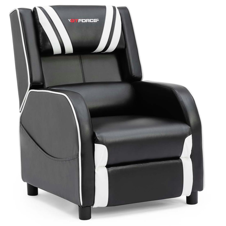 image 1 of Ranger S Faux Leather Recliner Armchair Sofa Cinema Gaming Chair (White)