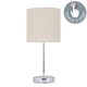 image 2 of First Choice Lighting Chrome Touch Operated Table Lamp with Natural Linen Shade Chrome | Brown