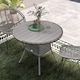 image 8 of Outsunny Outdoor PE Rattan Dining Table w/ Wood-plastic Composite Top, Grey
