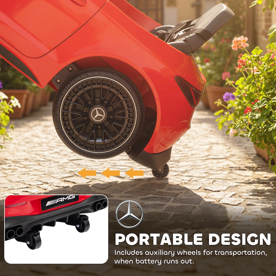 image 1 of AIYAPLAY Kids Electric Car Licensed Mercedes AMG, 12V Ride On Car, Red