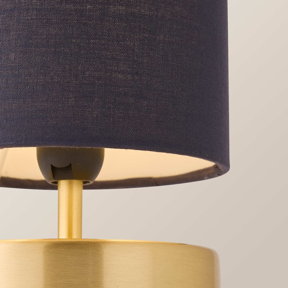 image 1 of ValueLights Francis Gold Touch Table Lamps Navy Shade | Gold
