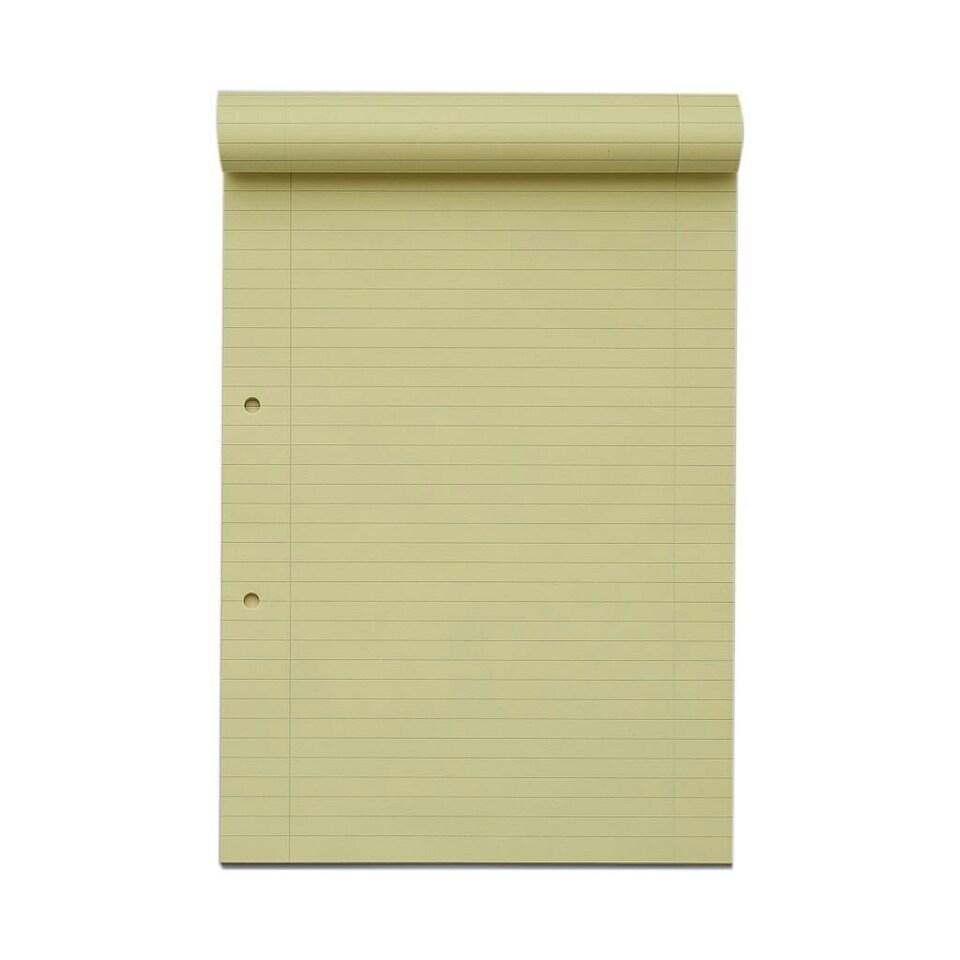 image 1 of Rhino A4 Yellow Paper 100 Page 8mm Lined with Margin Refill Pad