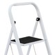 image 3 of Foldable 2 Step Ladder Stepladder Non Slip Tread Safety Steel | White