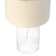 image 3 of Contemporary Elegant Table Lamp with Clear Glass Base and Oatmeal Linen Shade | Clear
