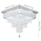 image 2 of Crystal Square Chandelier LED Ceiling Light Silver Cool White 45cm