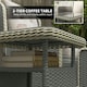 image 8 of Outsunny Rattan Garden Furniture Set with Footstools Armchairs Light Grey