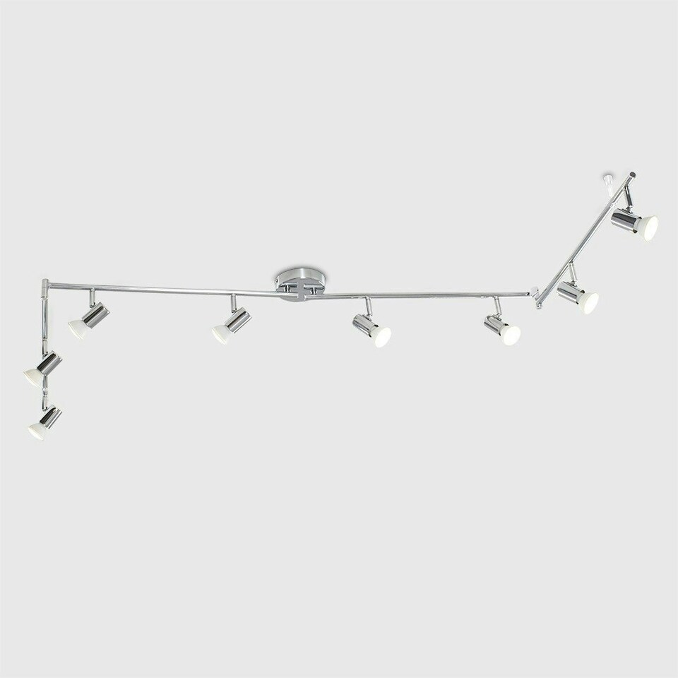 image 1 of ValueLights Modern Silver Chrome 8 Way Flexi Z Adjustable Ceiling Spotlight