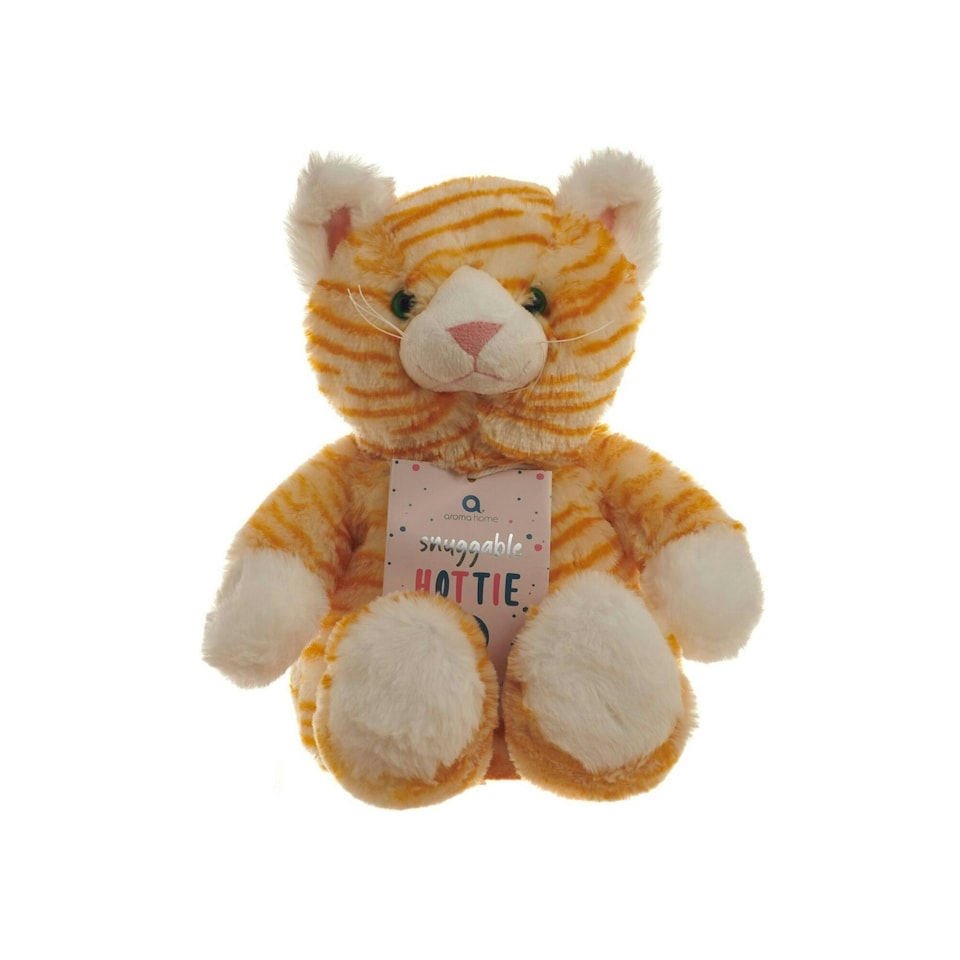 image 1 of Aroma Home Snuggable Plush Hottie with Microwavable Pouch Orange Cat