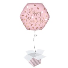 Blush Birthday Helium Foil Giant Balloon - Inflated Balloon in a Box