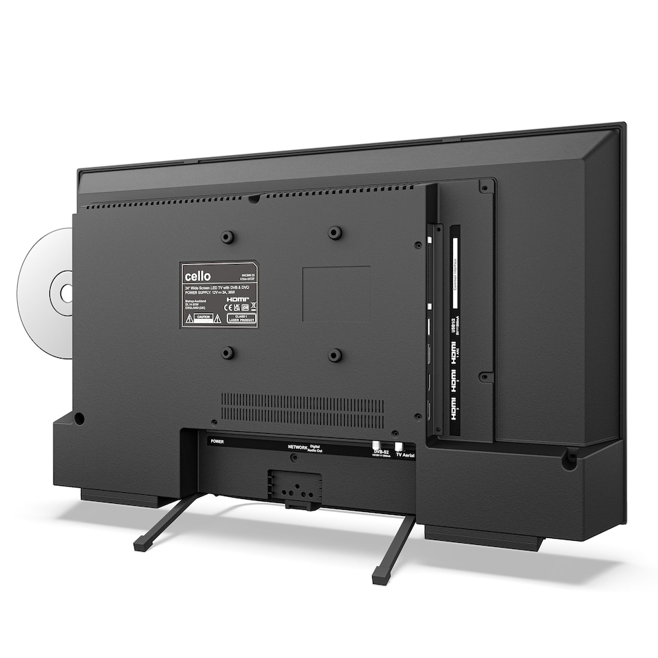 image 1 of Cello 22 inch Smart Samsung Plus 12-Volt Traveller TV with DVD Player | Black | Black | 22" | 1