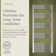 image 7 of Straight Heated Towel Rail Radiator, 481W, 600 x 1400mm, Chrome | Silver | Chrome