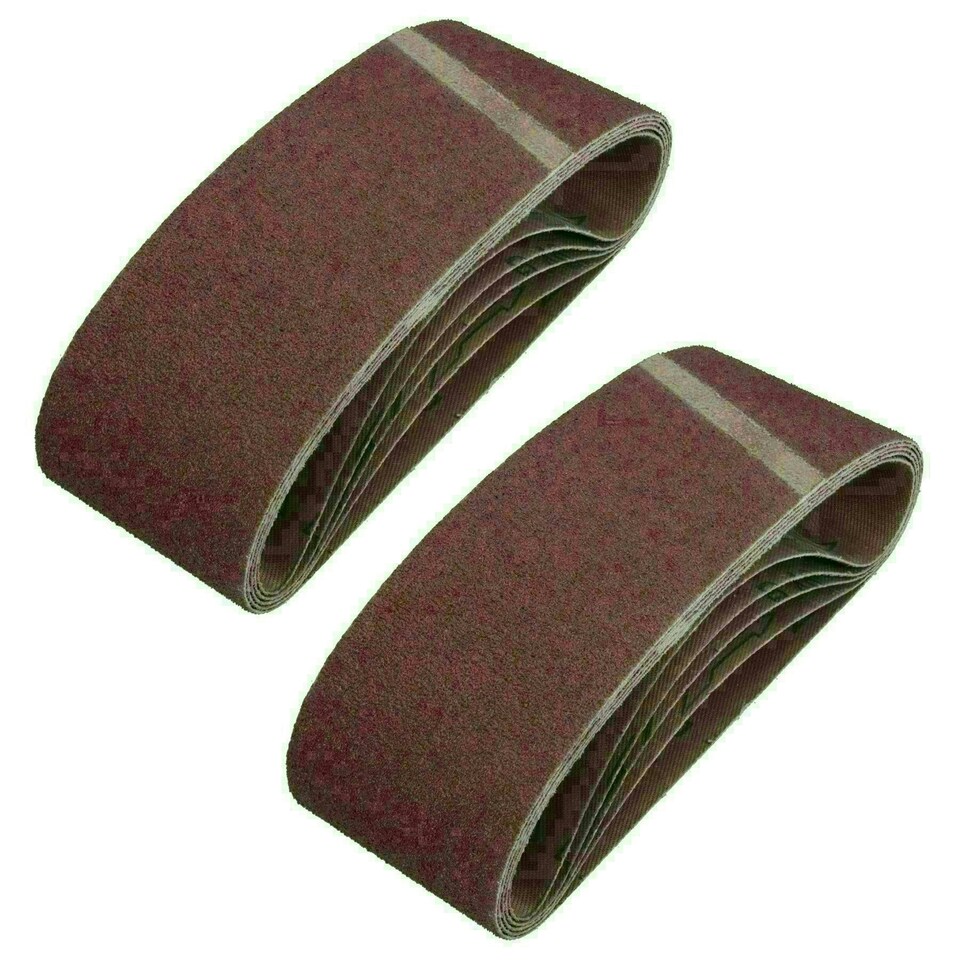 image 1 of 75mm x 457mm 40 Grit Coarse Abrasive Sanding Belt Sander Discs 10 Pack