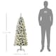 image 5 of HOMCOM 5FT Prelit Artificial Snow Flocked Christmas Tree with Warm White LED Light, Holiday Home Xmas Decoration, Green White