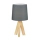 image 2 of Set of 2 Hubert - Natural Wooden Tripod Lamps | Brown | Grey | Medium | 2