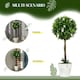 image 5 of HOMCOM Set of 2 Potted Artificial Plants Ball Tree with Flowers, Pink